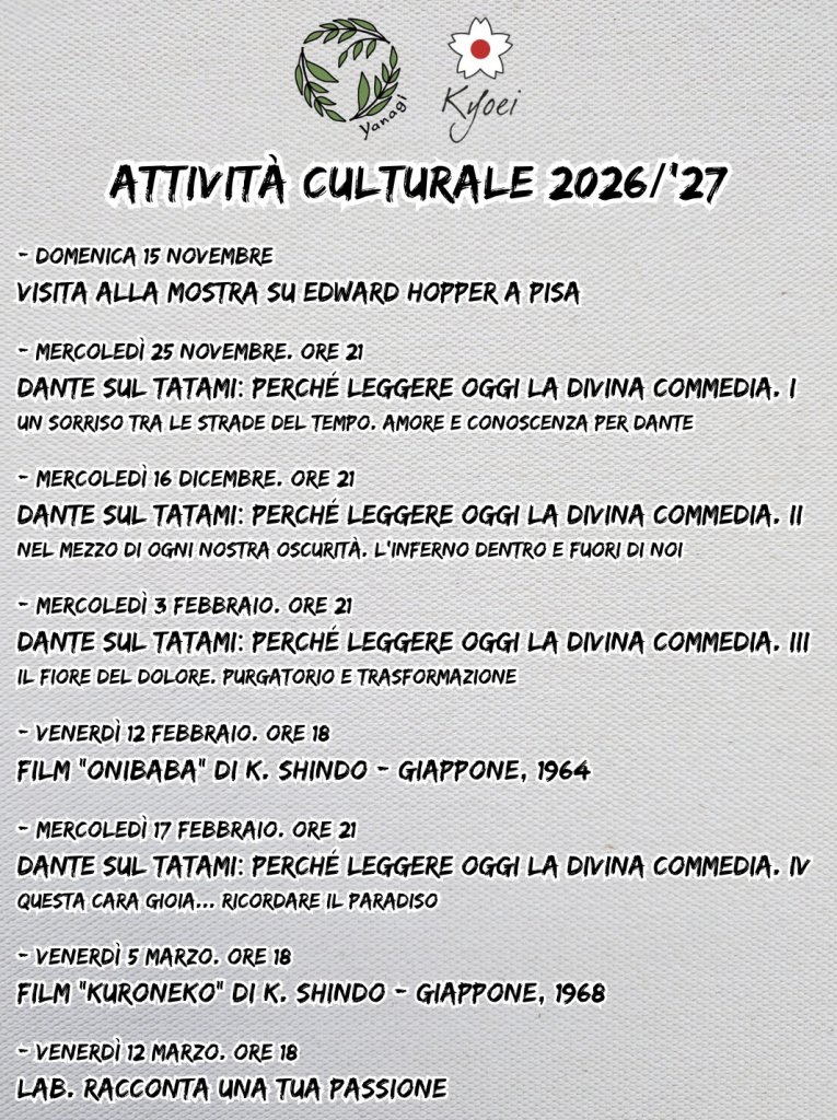 Attività Culturale Judo Firenze 2026 2027